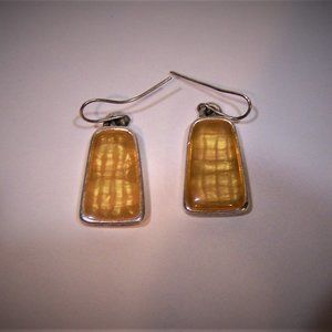 Vintage K C  Amber Colored Earrings